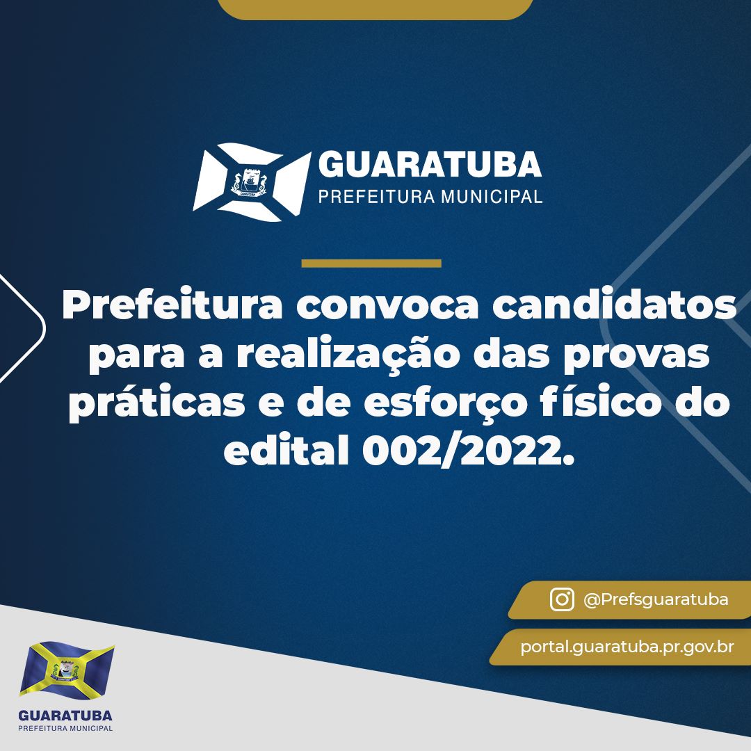 Prefeitura Convoca Candidatos Para A Realiza O Das Provas Pr Ticas E